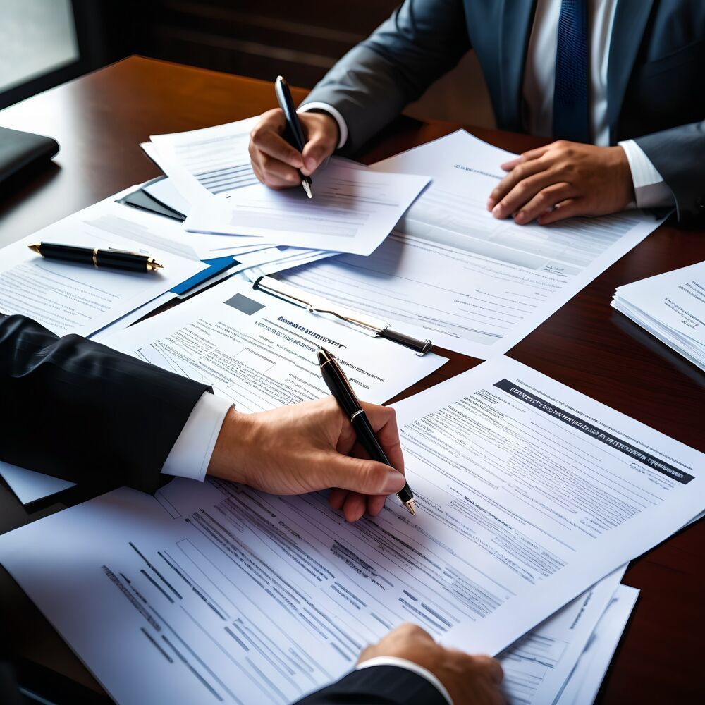 Surety bonds Houston paperwork being reviewed and signed